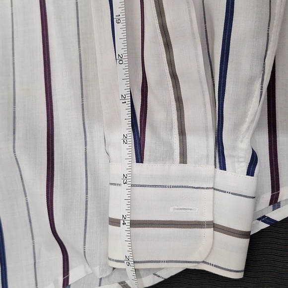 CHRISTIAN DIOR Monsieur Striped Button Down Dress Shirt - Picture 8 of 10